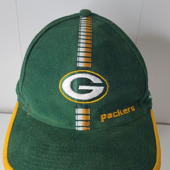 VTG Green Bay Packers Embroidered Logo Strapback Hat Logo Athletic Pro Line Cap - Picture 3 of 11